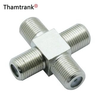 

100pcs/lot F Connector 1 F Female Jack to 3 F Female Jack TV Adapter 4 Ways F Splitter Digital TV Cable TV Coax Plug Connector