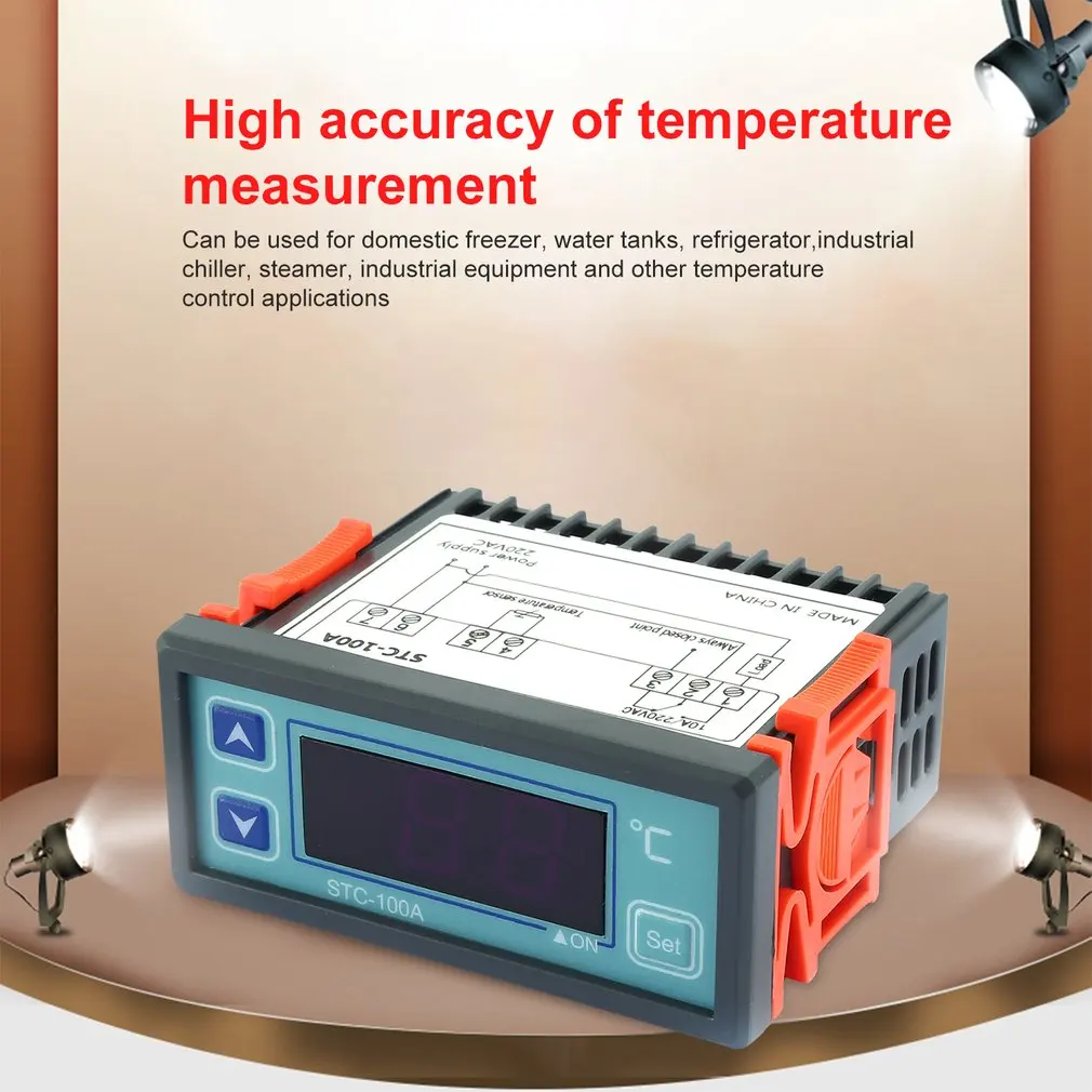 Цифровой регулятор температуры, термостат для холодильника, терморегулятор, термопара, датчик STC-100A, горячая Распродажа