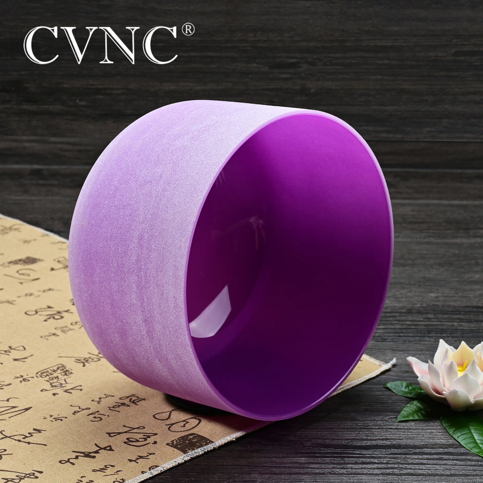 CVNC 440 Гц или 432 Гц Коронная Чакра " Note B матовая кварцевая Поющая чаша с кристаллами+ фиолетовая сумка для переноски