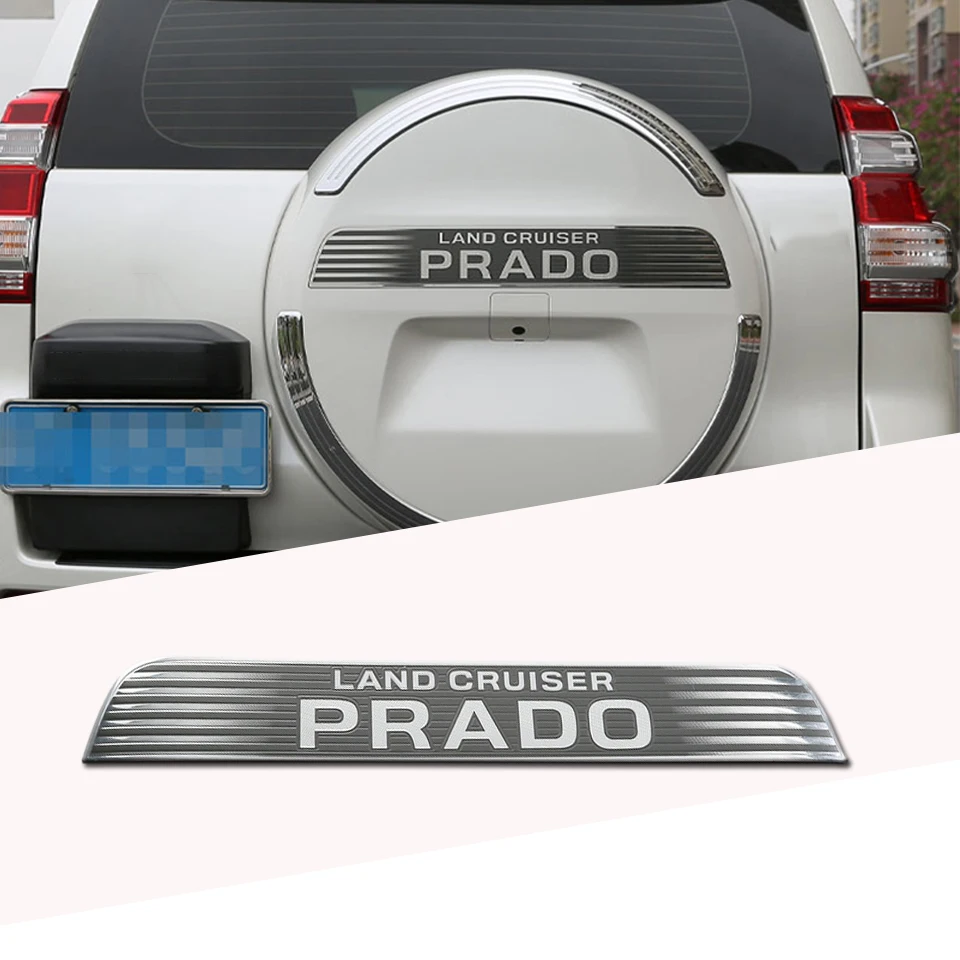 ABS Chrome Silver Spare Tire Cover Trim Sign Sticker For Toyota Land