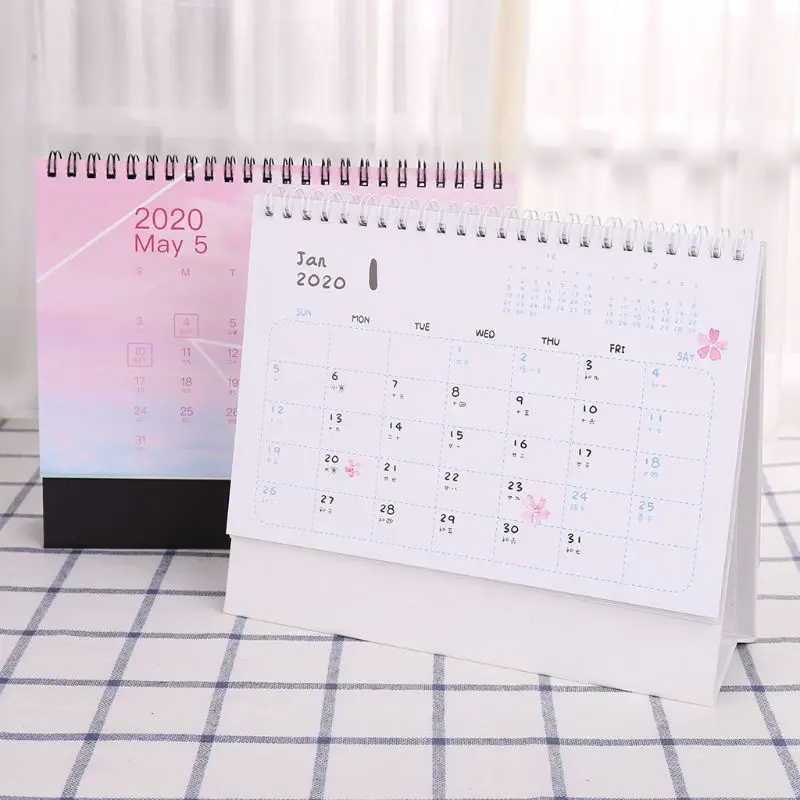 2020 Dreamy красочный устанавливаемый на стол рулонная бумага календарь с заметками ежедневный график планировщик стола годовой Органайзер