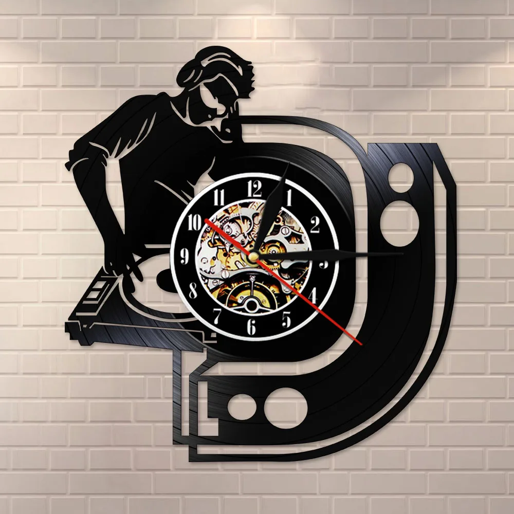 Dj Mixer Music Vinyl Record Wall Clock Decorate Your Home With Modern Music Art Disc Jockey Wall Watch Party Supplies Decoration