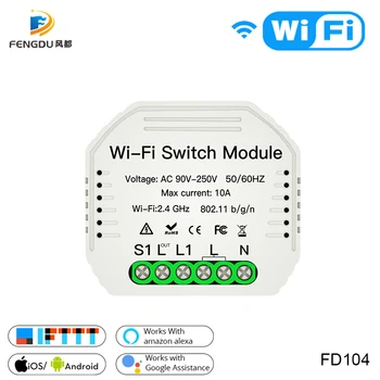 

Wifi Switch DIY Wireless Remote Light Smart Home Automation Relay Module Controller Work with Alexa Google Home