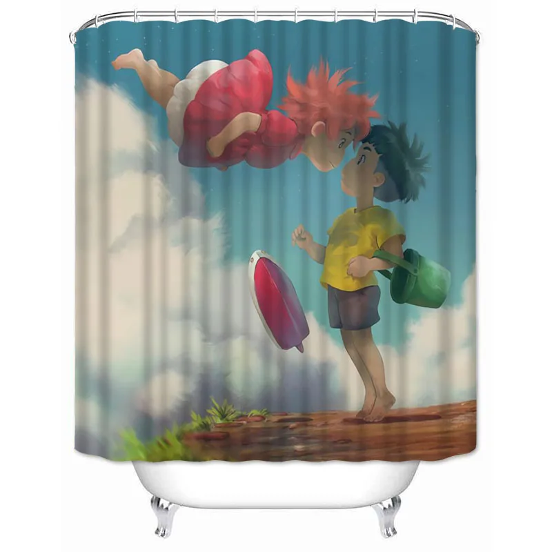 Musife Custom High Quality Studio Ghibli Shower Curtain Waterproof Bathroom Polyester Fabric Bathroom Curtain
