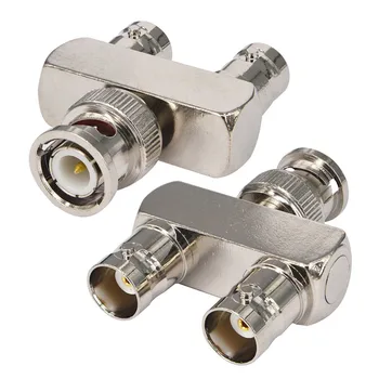 

BNC 3 Way Splitter Y-Type BNC Male To 2 Dual BNC Female Nickel Plated Brass RF Video Coaxial Connector for CCTV Camera Adapter