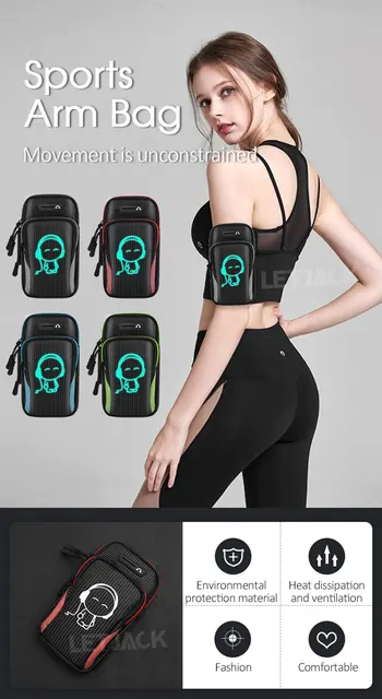Arm Wrist Universal 6.8'' Sport Armband Bag for Outdoor Gym Running  Luminous Waterproof Arm Band Phone Case Holder - AliExpress