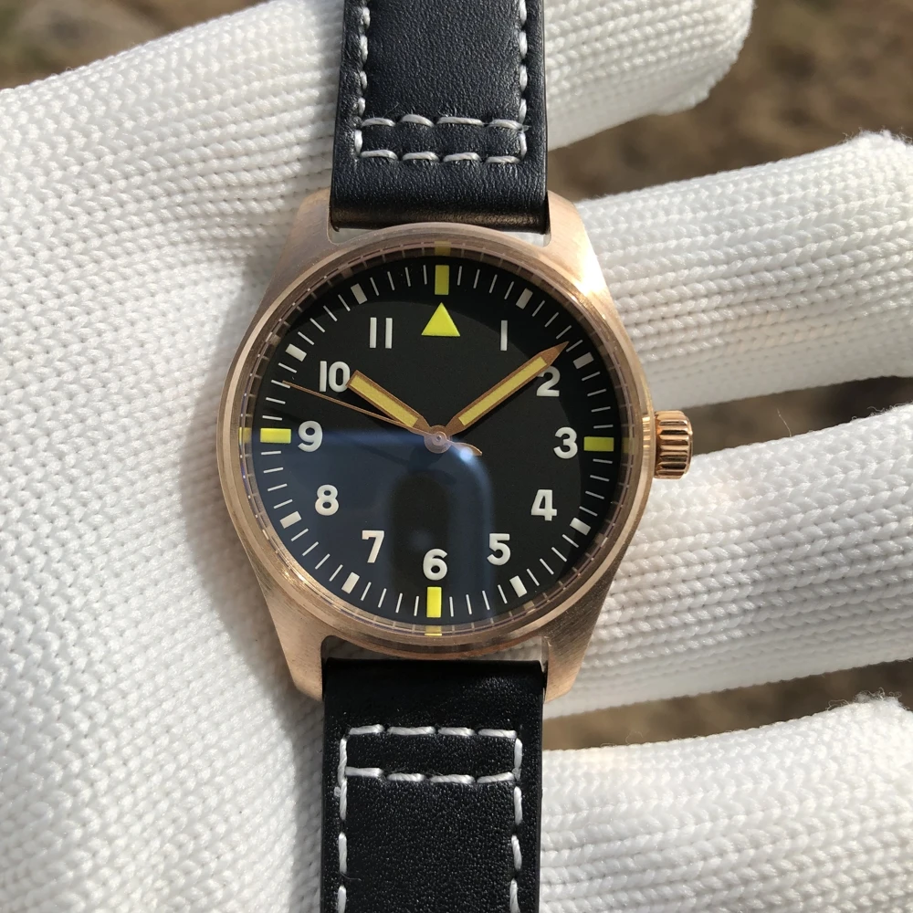 SD1940S NH35 Бронзовые часы для дайвинга 200м Водостойкий Steeldive кожаный ремешок мужчин
