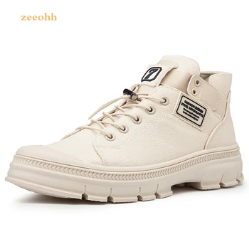 

Men Autumn High Top Canvas Shoes 2020 Men Rubber sole ankle boot platform Botas White Casual Shoes Men Super Cool Star Sneakers