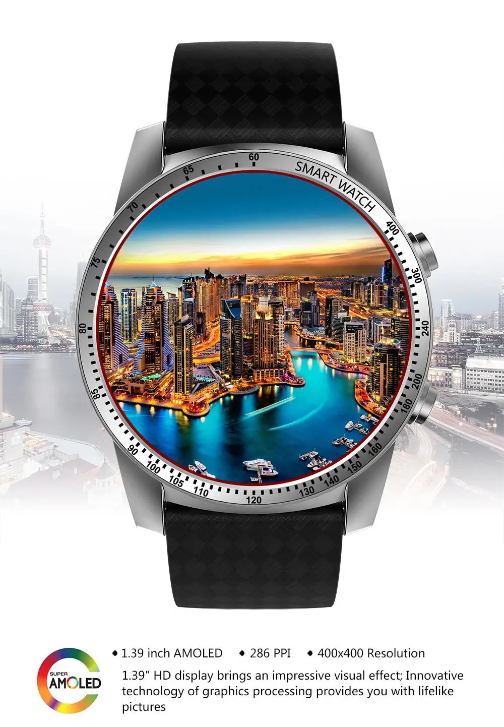 US $106.99 EnohpLX KW99 Smart Watch Android 51 Wrist Phone MTK6580 512MB 8GB Support SIM Card GPS WiFi Smartwatch For Android IOS