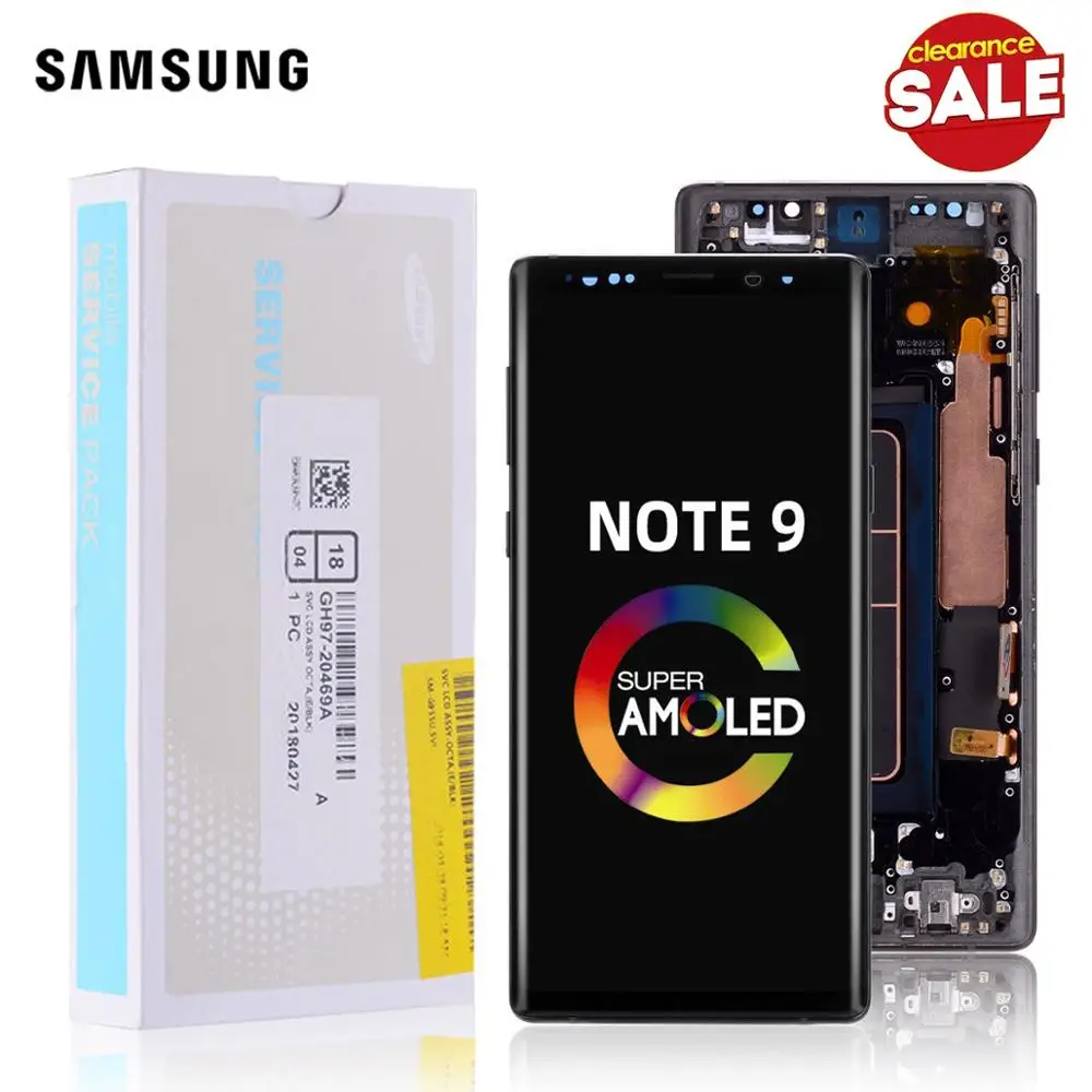  ORIGINAL SUPER AMOLED 6.4'' LCD with frame for SAMSUNG GALAXY Note 9 Note9 N960F Display Touch Scre