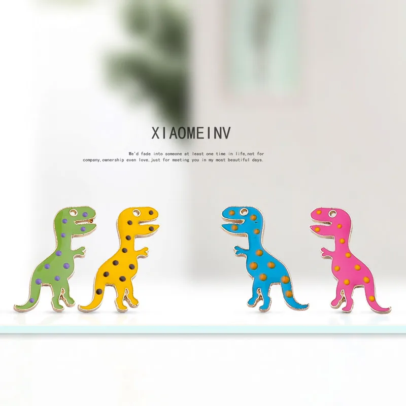 

10pcs Enamel Charms Dinosaur Alloy Necklace Bracelet Drop Oil Handmade Pendant Jewelry Making Accessory