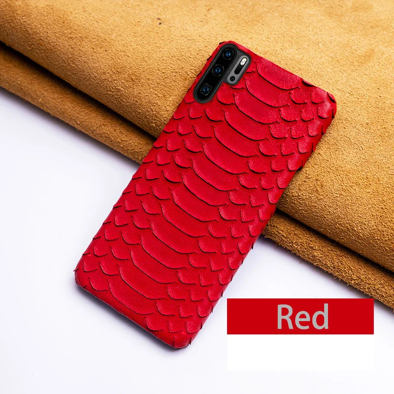 Чехол для телефона из коровьей чехол для Huawei P10 P20 P30 lite Y9 Y6 P Smart Коврики 10 20 Pro питона текстура чехол для Honor 7X 7A 8 8X9X10 lite - Цвет: Red