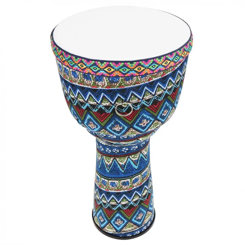 Blue 8 дюймов ПВХ Африканский Djembe барабан красочные ткани искусства ABS баррель кожи детей ручной барабан - Цвет: Blue
