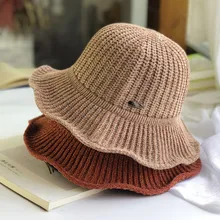 Модная Панамка Женская осенне-зимняя повседневная синель теплая шерстяная шляпа вязаная шапка шляпа-Панама Рыбацкая шляпа L58