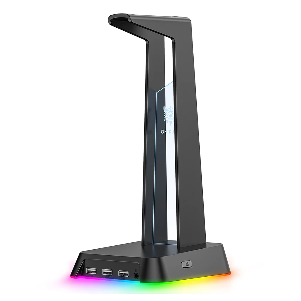 Headphone Stand Headphone Holder Headset Display Stand for ONIKUMA ST-2 with 2 USB+Audio Port Headphone Support Earphone Desk HangerHolder Storage Accessories