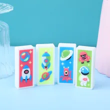 

2Pcs/Set Cartoon Astronaut Rocket Alien Space Man 2D Eraser Soft Material Wipe Clean PVC Rubber Kids Gift Cute School Supplies