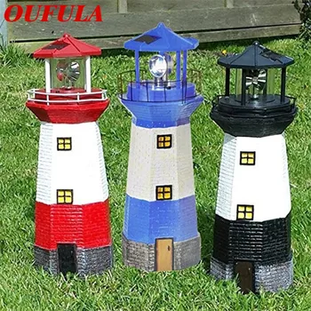 

WPD Solar Landscape Light Rotary Lighthouse Resin Windmill Garden Decoration Creative Home Decoration