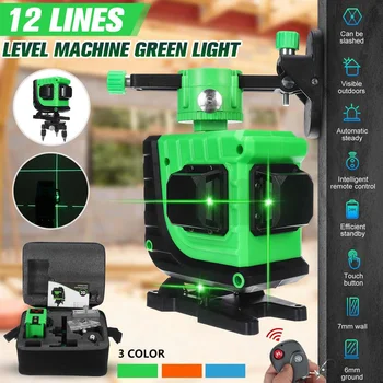 

ZEAST 12 Lines 4D Laser Level Self-Leveling 360 Horizontal&Vertical Hanging Floor Wall Powerful green Beam Laser levels
