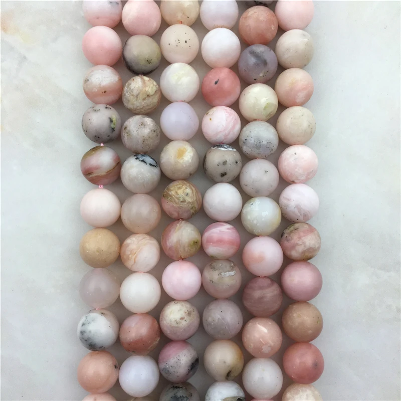 

Fashion 6/8/10mm Natural Stone Beads Pink Figure Opal Loose Round Sakura Stone Quartz Beads Gems DIY For Making Noble Jewelry