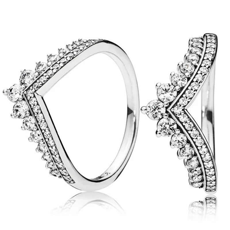 Wedding Rings Womens Ring Finger Rings Ring Jewelry Jewelry Rings Women Wedding Jewelry Charm Fashion Crown Princess Wish Bone Finger Rings Bow-knot Ring