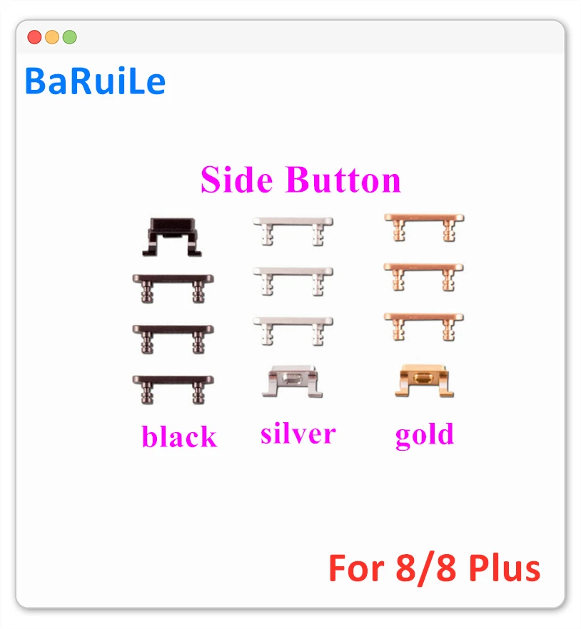 BaRuiLe 10 комплектов Боковая кнопка для iphone 8 Plus 8G 8 P полный набор мощности громкости отключения звука
