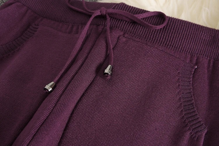 ALPHALMODA зима Для женщин теплая 3 шт. Вязание костюмов с длинными рукавами кардиган с жемчугом+ свитер+ брюки Дамская мода, комплект одежды из 3 предметов