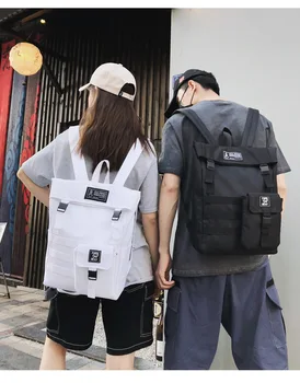 

Fashion Fresh Style Street Backpack Unisex College Couple Bags Plus Detachable Shoulder Crossbody Mini Cloth Bag Mochila DF486