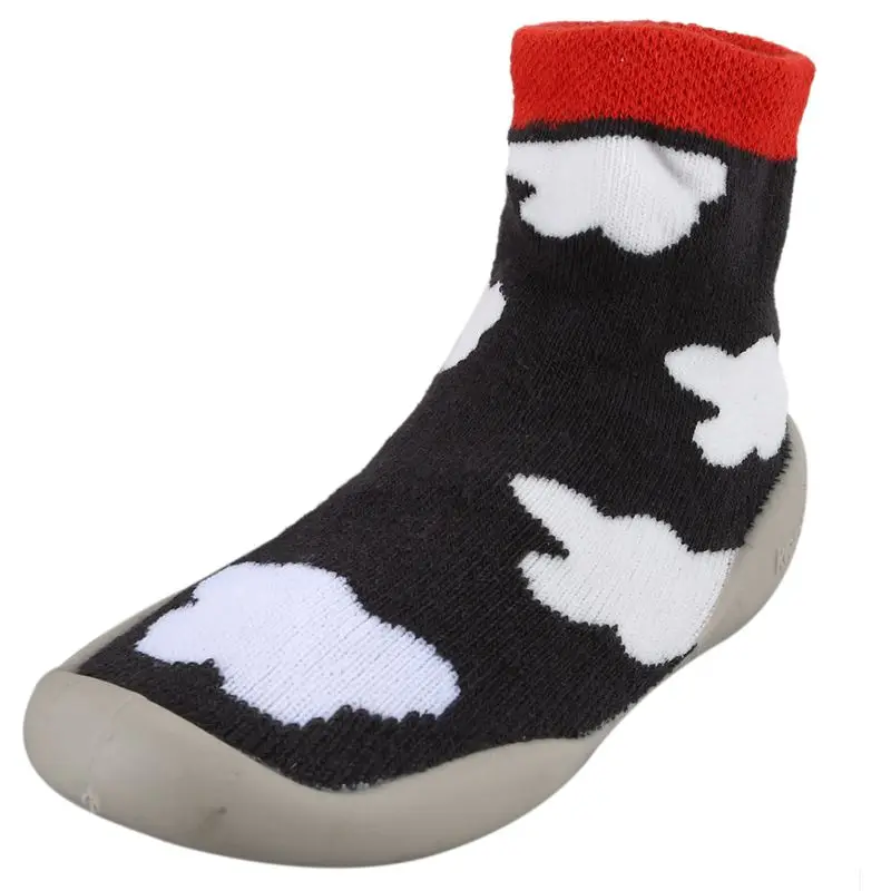 

KACAKID Toddler Baby Cotton Soft Rubber Bottom Anti-Slip Floor Socks Boots,First Walking Shoes with Non- Slip Rubber Sole for In