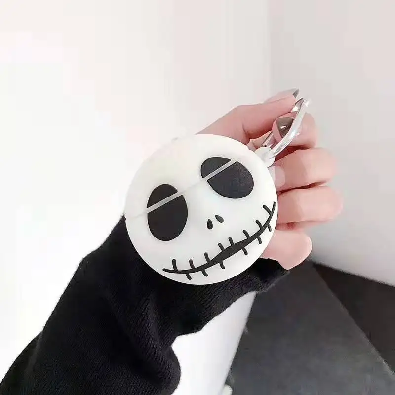Креативный светящийся Силиконовый Брелок Jack Skellington для Apple Airpods 1 2 беспроводные Bluetooth чехлы для наушников декоративные - Цвет: ZZ - 34