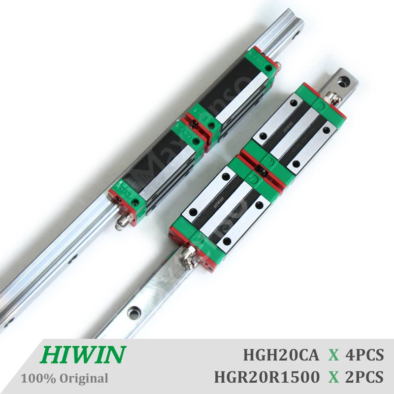 HIWIN HGR20 Length 1500mm HGH20CA Linear Guide Rail and Blocks Carriage Linear Guideways Machine Center CNC with High Quality