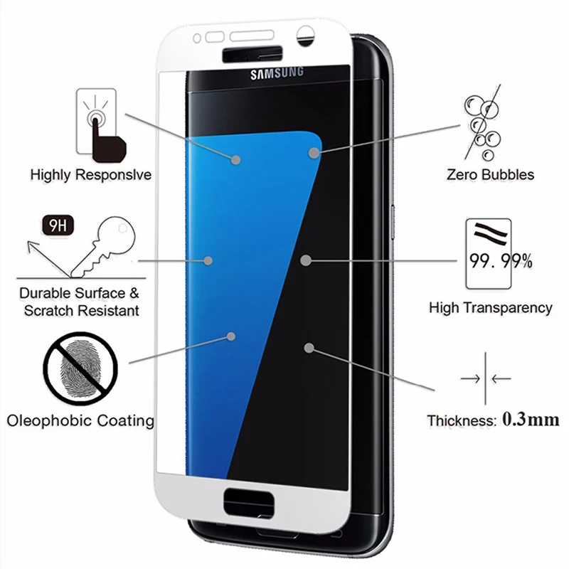 3D защитное закаленное стекло для Samsung Galaxy A3 A5 A7 A8 2017 2018 защитная пленка экрана J2 J3 J5