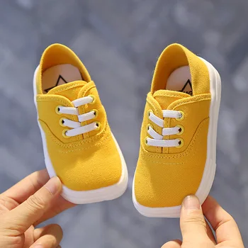 

Autumn Kids Canvas Shoes Solid Color Baby Girl Shoes Soft Bottom Toddler Sneakers Children Girls Flat Loafers Boys Shoes SMG135