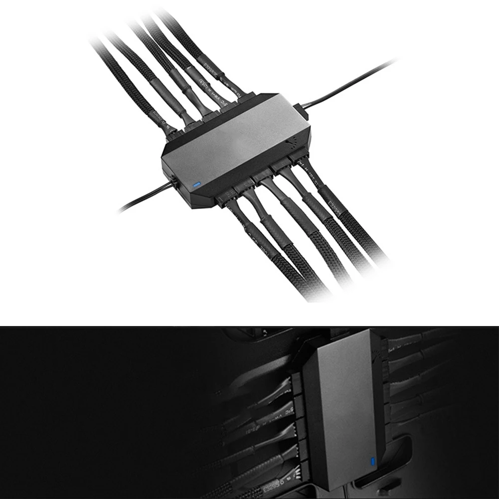 FH-10 черный Универсальный модульный SATA источник питания ШИМ охлаждающий вентилятор концентратор сплиттер компьютер прочные аксессуары контроллер 3Pin 4Pin