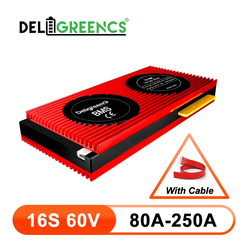 Deligreen 16S литий-ионный БМС 80A 100A 120A 150A 200A 250A 60V PCM/PCB/BMS для Li-PO LiNCM батарейный блок 18650