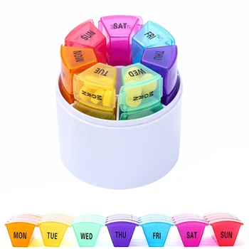 

Weekly Pill Box 7 Days Medicine Box Organiser Mon/Noon/Eve/Bed Portable Dispensing Covered Partitioned Pill Box Organiser Set