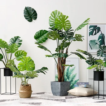 

Creative Simulation Plant Potted Decorative Green Leaves Artificial Artificial Flower Ferns Plants Ornaments Decor Flower Grass