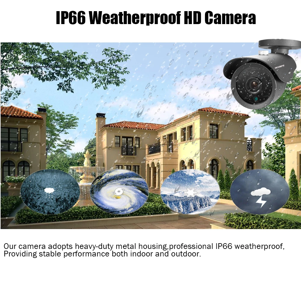  4CH 5MP CCTV DVR Home Security Camera System 4*5.0MP Waterproof indoor Outdoor IR Light Night Visio - 4.00019E+12