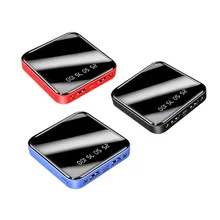 Портативный мини внешний аккумулятор чехол с цифровым дисплеем Быстрая зарядка зеркальная Зарядка сокровище двойной USB порт батарея в комплект не входит
