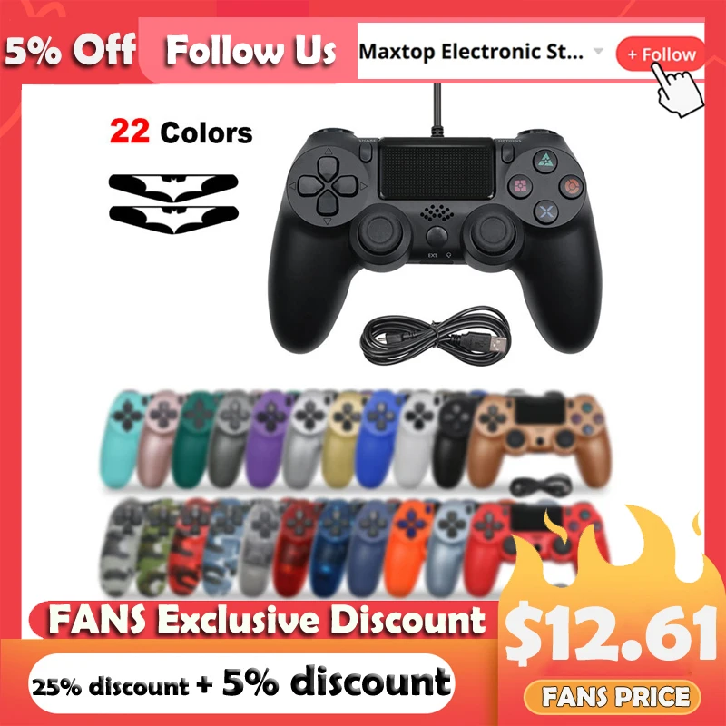 USB Wired Controller for Manette PS4 Fit For mando Console Gamepad PC Game | Электроника