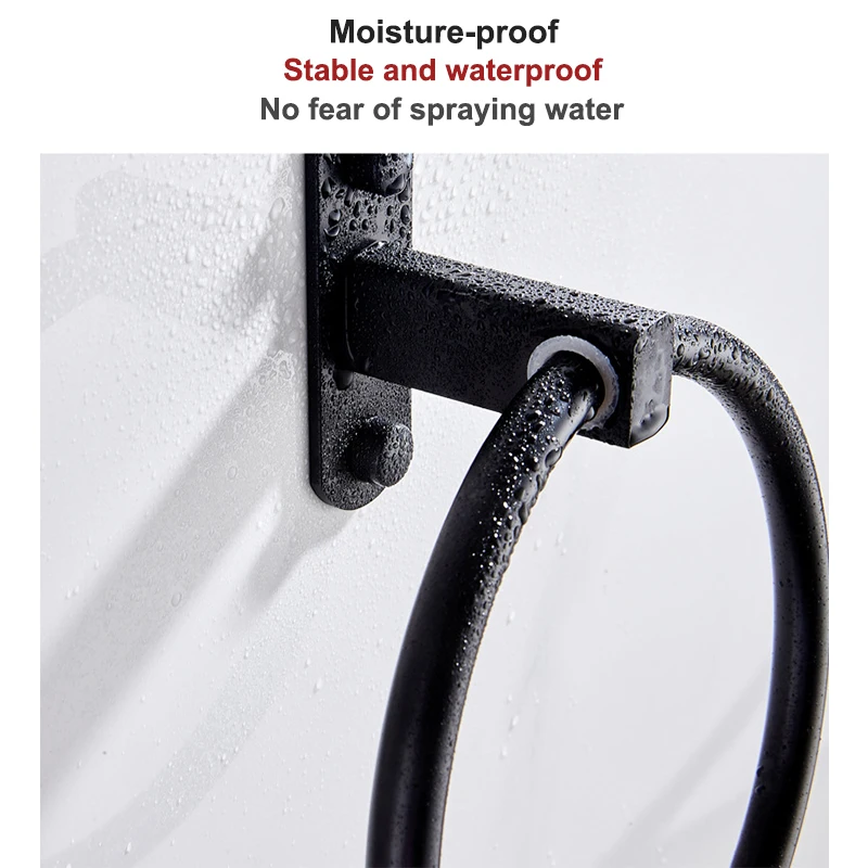 Держатель для полотенец для ванной комнаты из нержавеющей стали, черный держатель для полотенец, аксессуары для ванной комнаты
