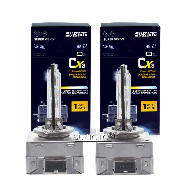 SUKIOTO 2PCS High Quality Car Light Xenon HID Bulbs D1S D2S D3S D4S HID Headlight Bulb 4300K 5000K 6000K 8000K Metal Bulb Lamps (3)