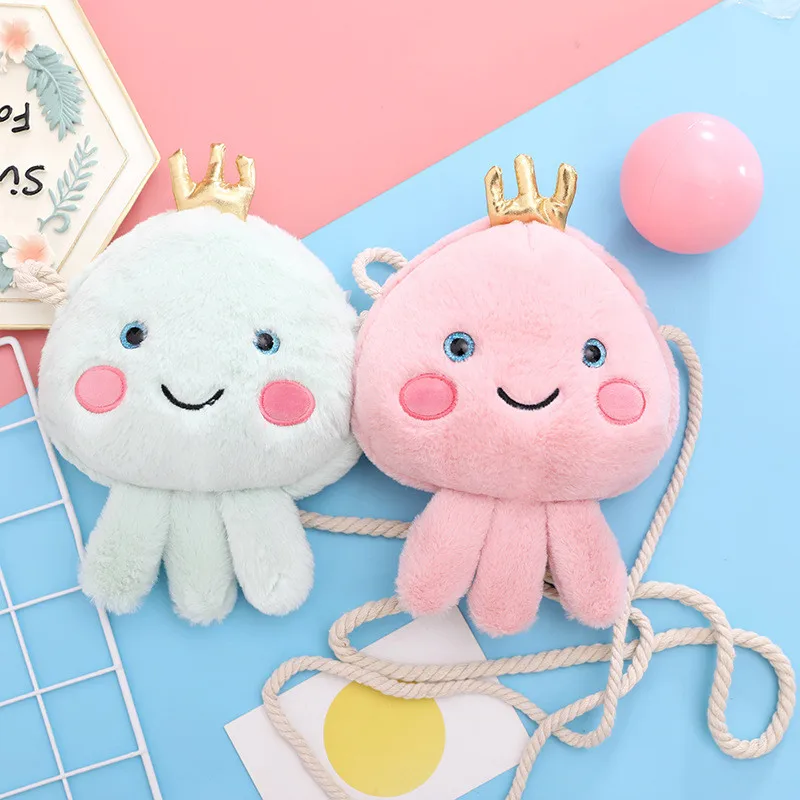 Плюшевая сумка игрушка медуза кавайные кошельки для девочек рюкзак мягкие