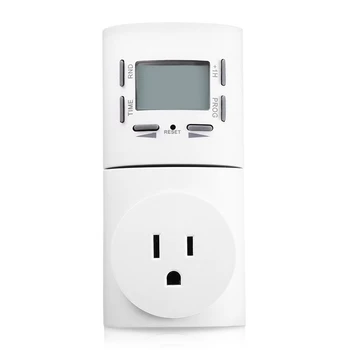 

7-Day Digital Programmable Smart Wall Socket Plug-In Timer Switch Lcd Display Schedule Time Switch (Us Plug)