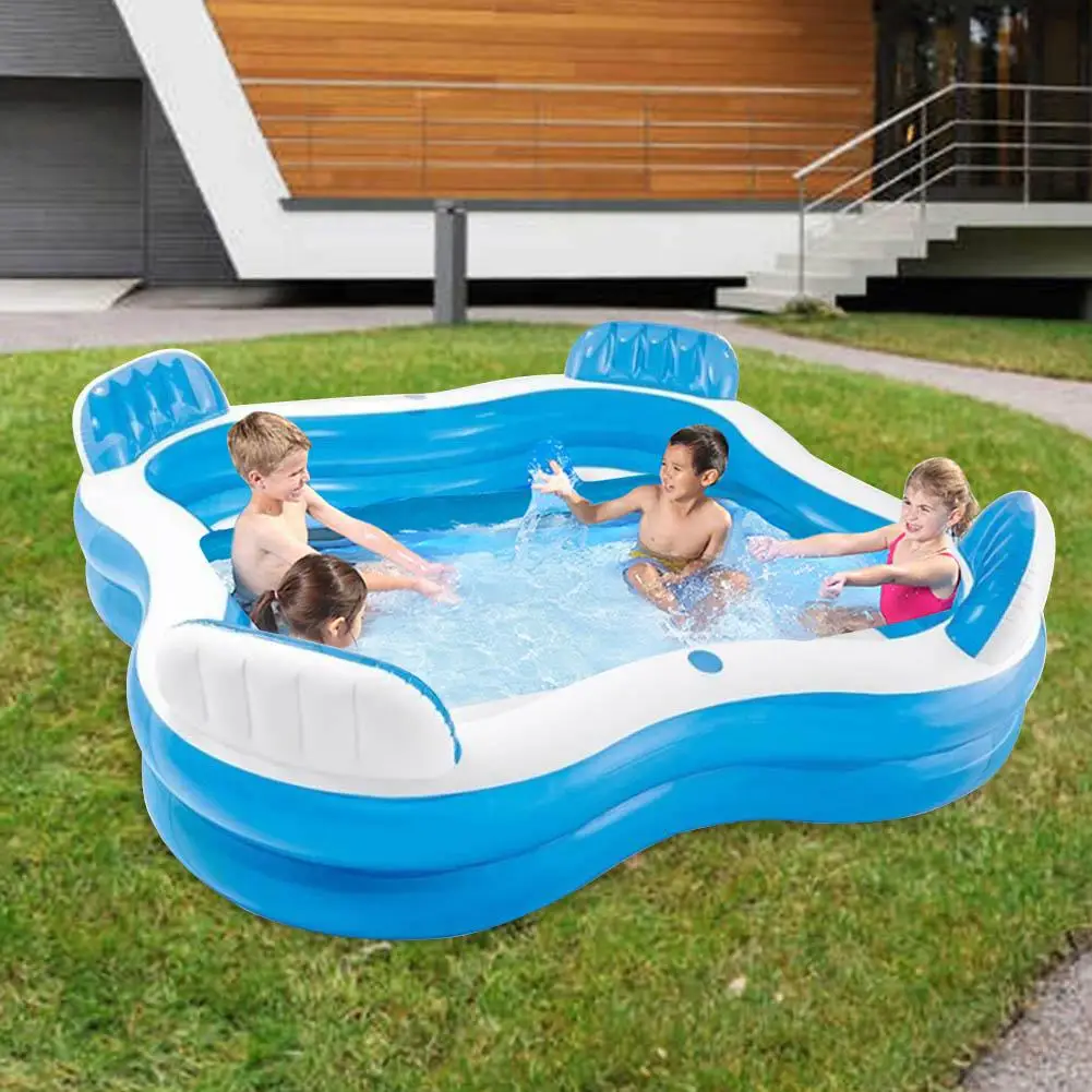 Thickened Adult Children Swimming Pool,with Filtering System,Summer Water Party,Outdoor Large Family Swimming Pool,18351CM Inflatable Swimming Pool Color : A01 Garden 