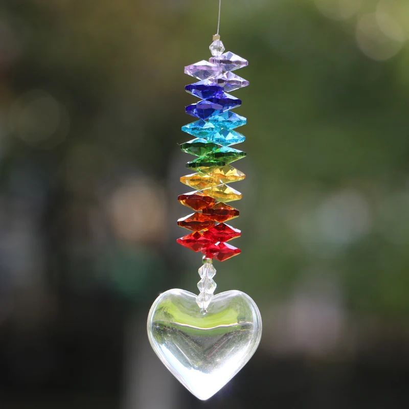 

1PCS Hanging Window Pendant Crystal Heart Suncatcher Feng shui Rainbow Maker Chandelier Prism