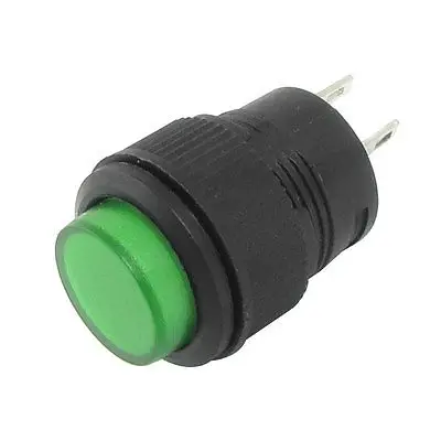 

AC 250V 3A SPST OFF/ON Momentary NO Round Push Button Switch Green