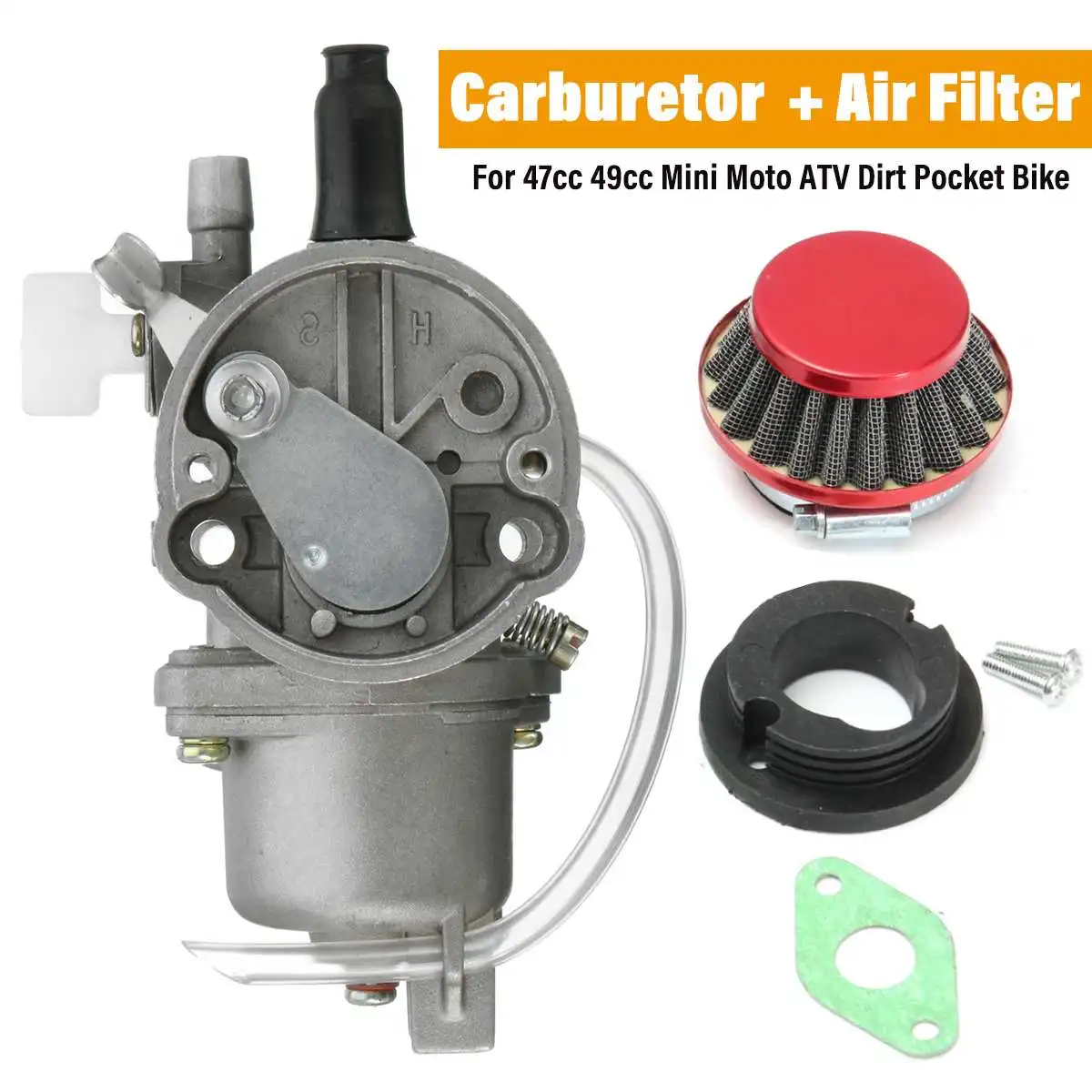 Мотоцикл Карбюратор Carb воздушный фильтр в сборе для 43cc 47cc 49cc Мини Мото ATV Грязь