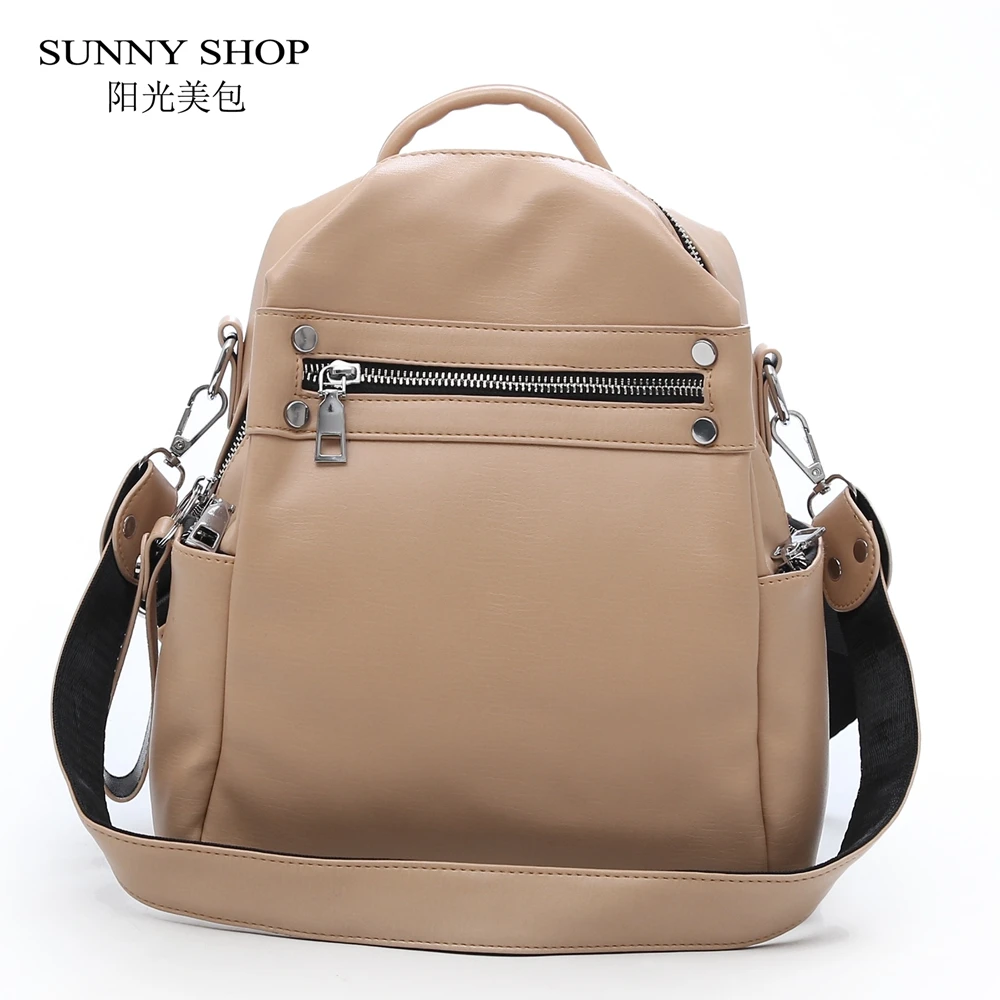 

JZ CHIEF Soft Leather Backpack Women Teenage Girls School Shoulder Bag Fashion Backpack Small Casual Daypack Bagpack Vintage