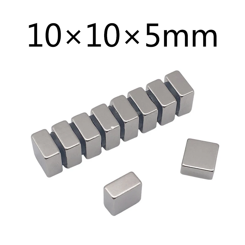 

15/50/100pcs Craft Permanent 10mm x 10mm x 5mm NdFeB Neodymium Block 10x10x5 Strong Magnet 10*10*5 Rare Earth Magnets Powerful