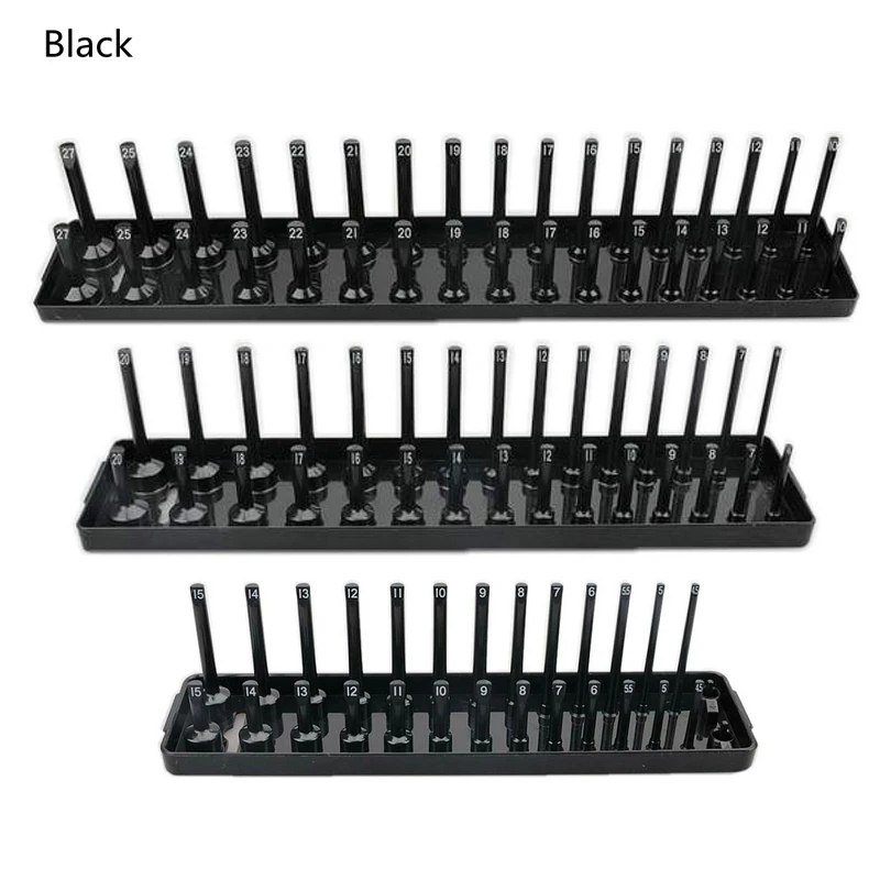 6PCS Black 3, 6 штук в партии, комплект 1/4 ''3/8'' 1/2 ''муфта Органайзер рукав держатель для гаража инструменты метрическая система SAE Пластик дома шкаф для инструментов лоток организатор - Цвет: 6PCS Black